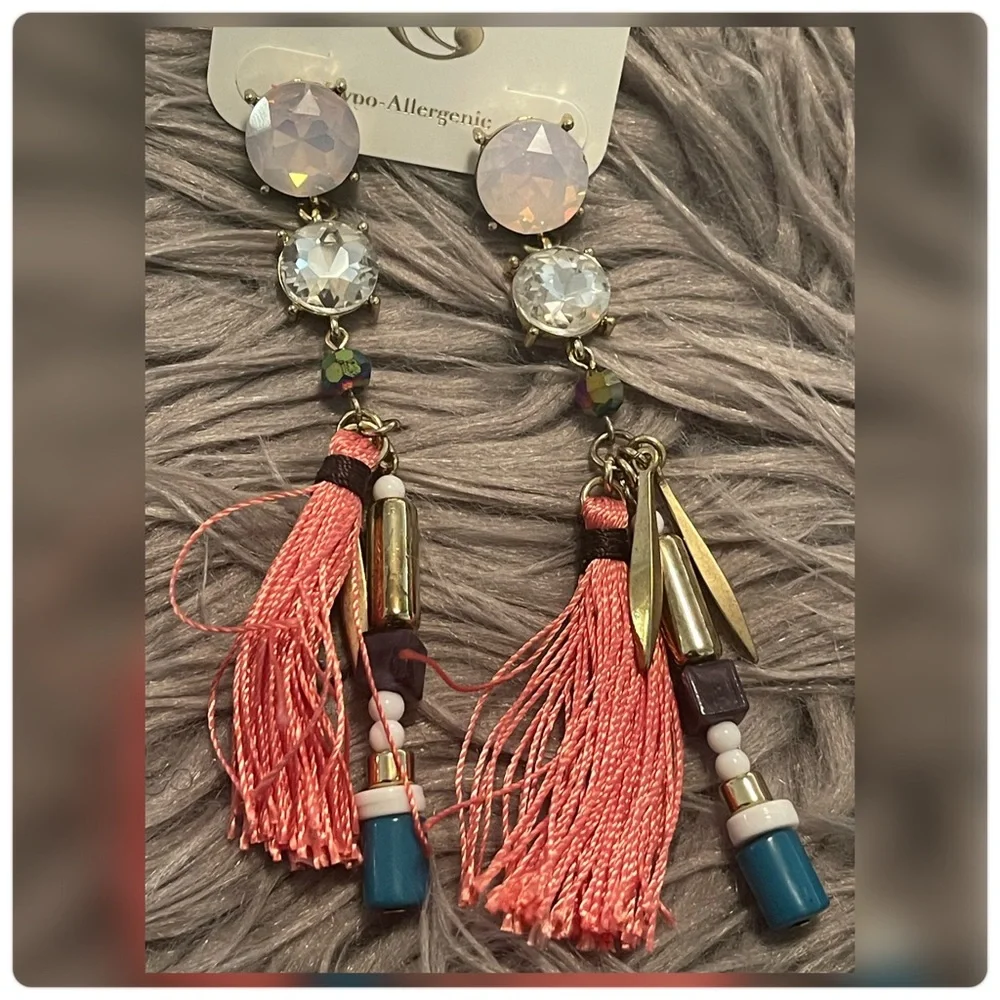 Charming Charlie Long Tassel Earrings - Picture 3 of 3